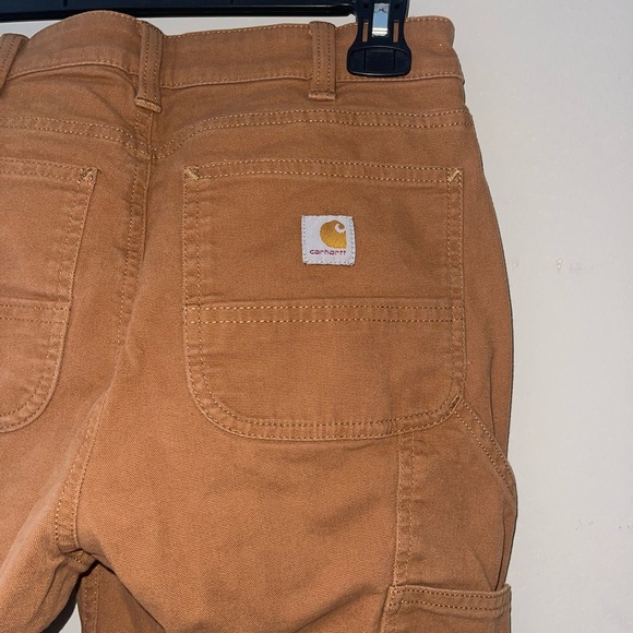 Carhartt Relaxed Fit Women's Tan Work Pants - Picture 3 of 5